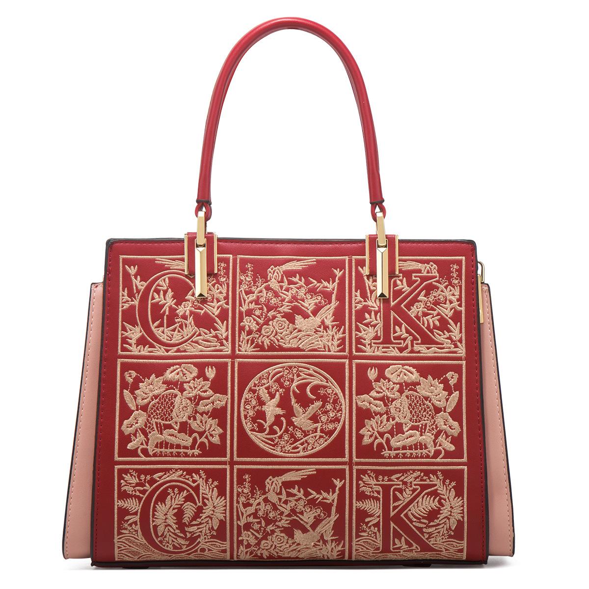 

Elegant red handbag for women, large capacity, 2024 new trendy shoulder bag, crossbody bag, mom bag, bridal wedding bag красный