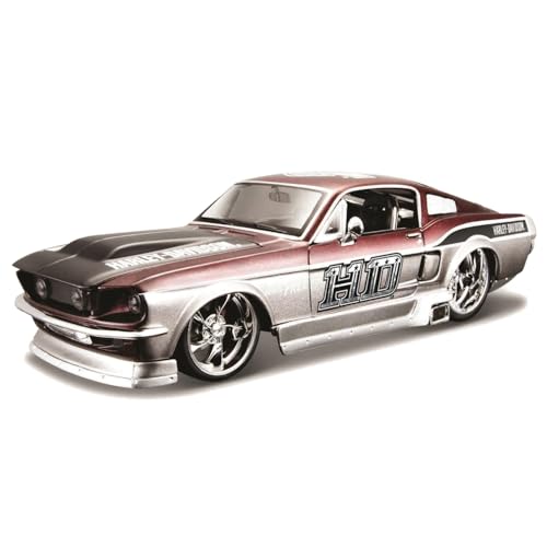 

Maisto 1/24 Scale Diecast Model Car 32168 Ford 1967 Mustang GT Silver Harley-Davidson Custom Series / Finished Model Car