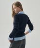 Deuloupisumeon Froze Layered Collar Shirt Cardigan [Green Stripe]