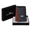 Eddy Black/Orange Money Clip Leather Wallet for Men - Minimal Leather Wallet for Men