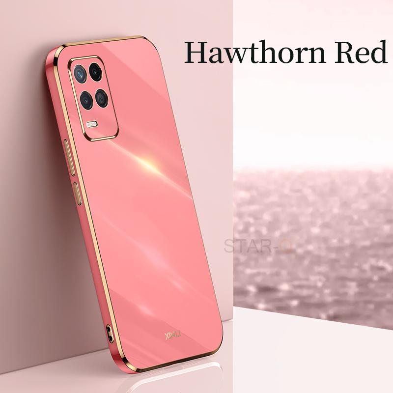 Luxury Plating Gold Frame Phone Case On For Oppo Realme 8 Pro 4g Realme8 8pro Soft Silicone Tpu Back Cover