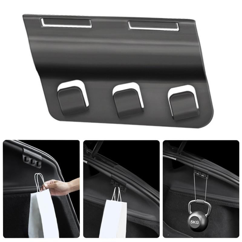 Pack of 2 Adjustable Removable Vehicle Trunk Hooks Easy Mounting for Hanging Grocery Bags and Clothes Practical Design