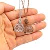 Natural Crystal Holder Necklace Colorful Stone Mesh Pocket Pendant Choker Adjustable Chain Neckchains for Women Girl