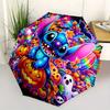 Stitch,Halloween Automatic Umbrella - Tri-fold Portable Umbrella, Best Holiday Gift for Men and Women, Durable Iron Frame, Playful Design, S