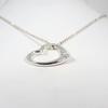 [Pre-owned] TIFFANY 925 Open Heart Pendant/Necklace/j69-7