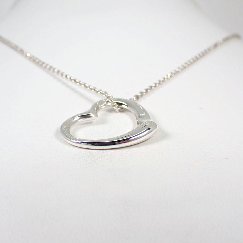 [Pre-owned] TIFFANY 925 Open Heart Pendant/Necklace/j69-7