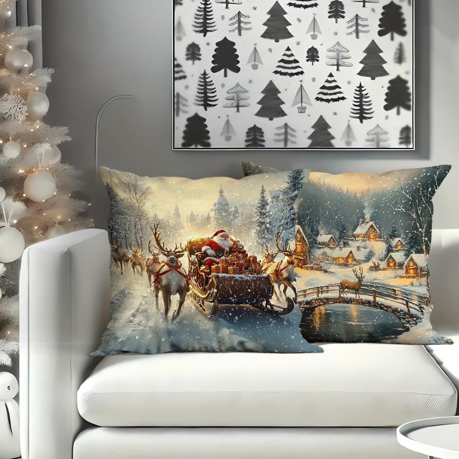 Christmas American Decorative Throw Pillow Case Pillow Case Sofa Living Room Cushion Pillow Case