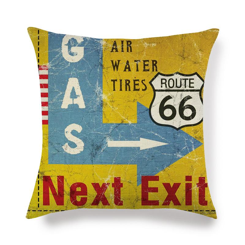 Retro Emblem Letter Pattern Digital Printing Short Plush Pillow Covers For Car Sofa Office Cushion Cover Home Goods 60X60Cm
