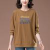 Women's Plus Size Long-Sleeve Cotton T-Shirt: Spring/Autumn Loose Fit for Middle-Aged Fashion