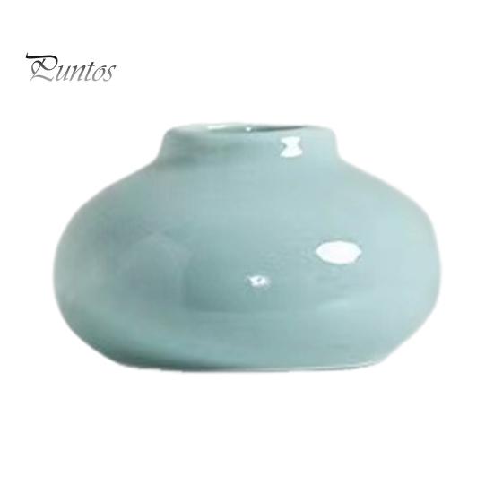 Mini Ceramic Vase Solid Color Glazed Flower Vase Desktop Decor Miniature Bud Vase for Small Hydroponic Plants Flowers Office Living Room Bedroom