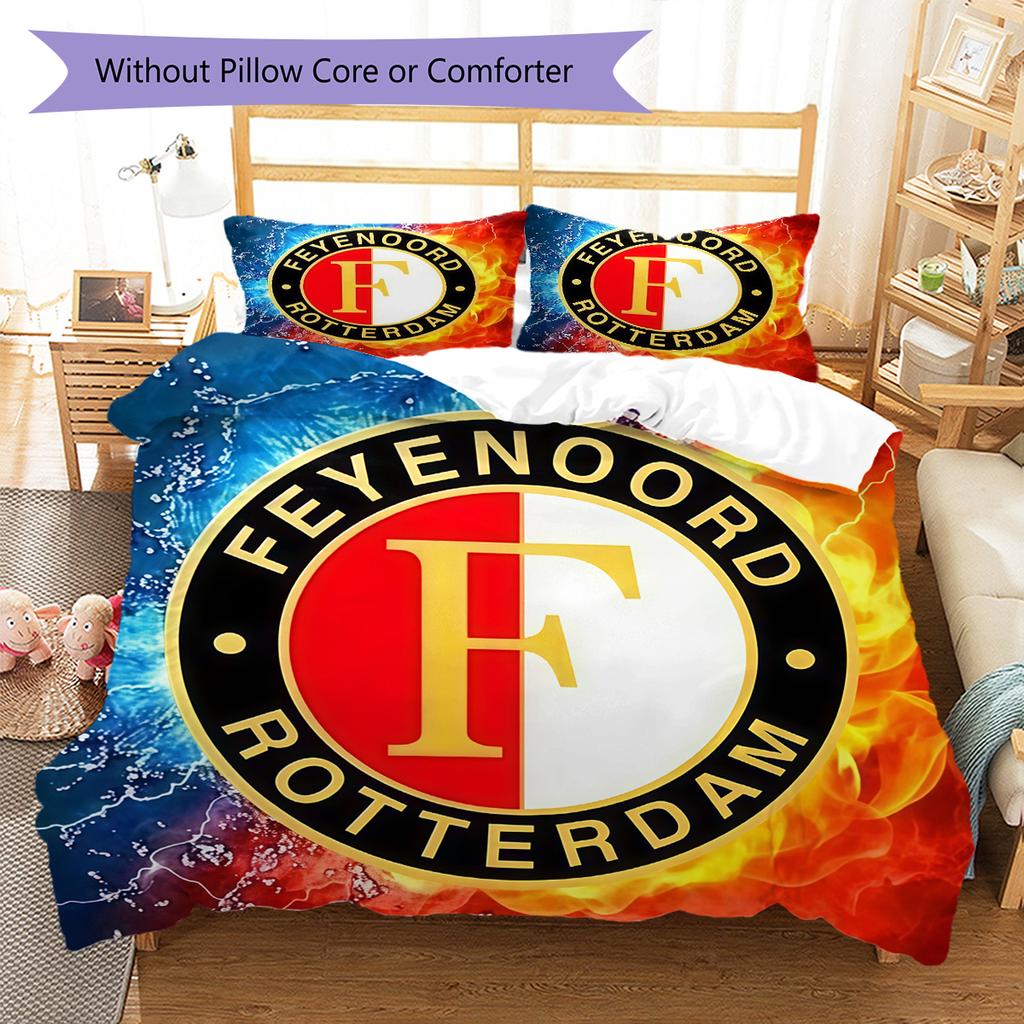 Feyenoord  Pattern Bedding Quilt Set Quilt Cover Pillowcase Home Decoration Birthday Gift (1 * duvet cover + 2 * pillowcase, without core)