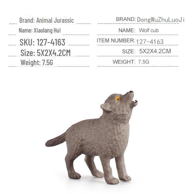 9-Piece Wildlife Park Simulation: Solid Male Wolf, Howling Wolf, White Wolf, and Wolf Cub Figurine Set