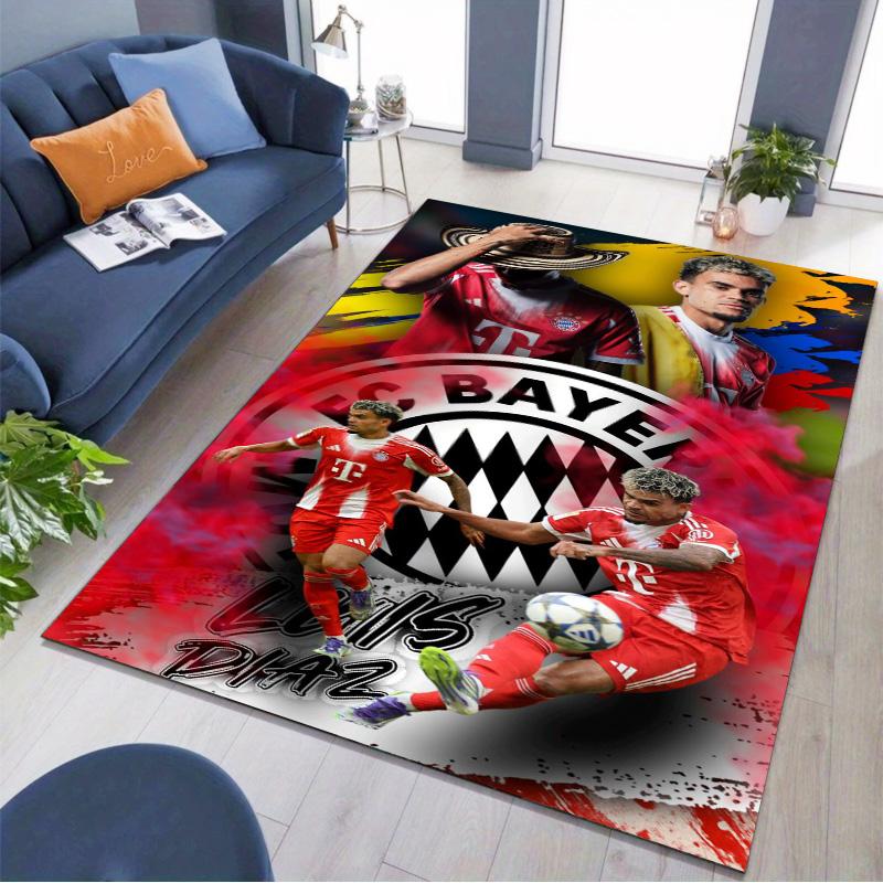 Luis Diaz Bayern Football Star Graffiti Print Area Rug Non‑Slip Rectangular Floor Mat Sport Fan Home Decor for Gaming Room Living Bedroom