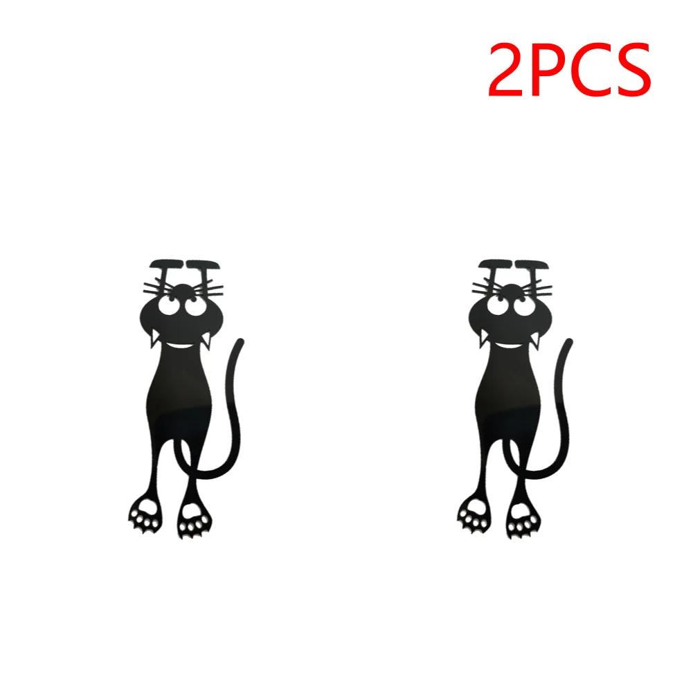 

1-2pcs Acrylic hollowed-out bookmarks, creative hollowed-out black kitten hanging bookmarks, perfect gifts for reading lovers 2pcs