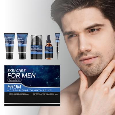 Men's Face Wash Gift Set Wuth Cleanser Scrub Cream Serum Eye Cream Moisturizing Face Cream  230ml