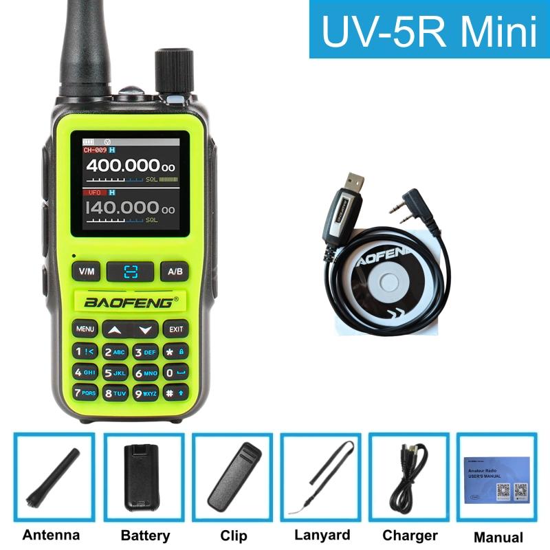 Portable Kids Two Way Radio Baofeng 5R Mini Walkie Talkie Pmr Long Range Rechargable Type-C Charger Vox For Camping Trip