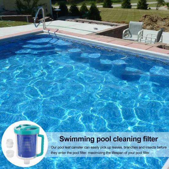 Pool Leaf Canister for Pool Vacuum Transparent Pool Leaf Collector Leaf Trap High-Capacity Leaf Catcher Catch Twigs Debris for Pool Spa