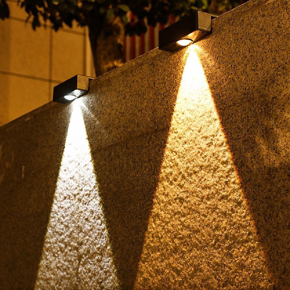 Super Bright LED Solar Garden Lights Waterproof Wall-mounted Wall Washer Light Easy Installation Energy Saving Wall Mount Lamp