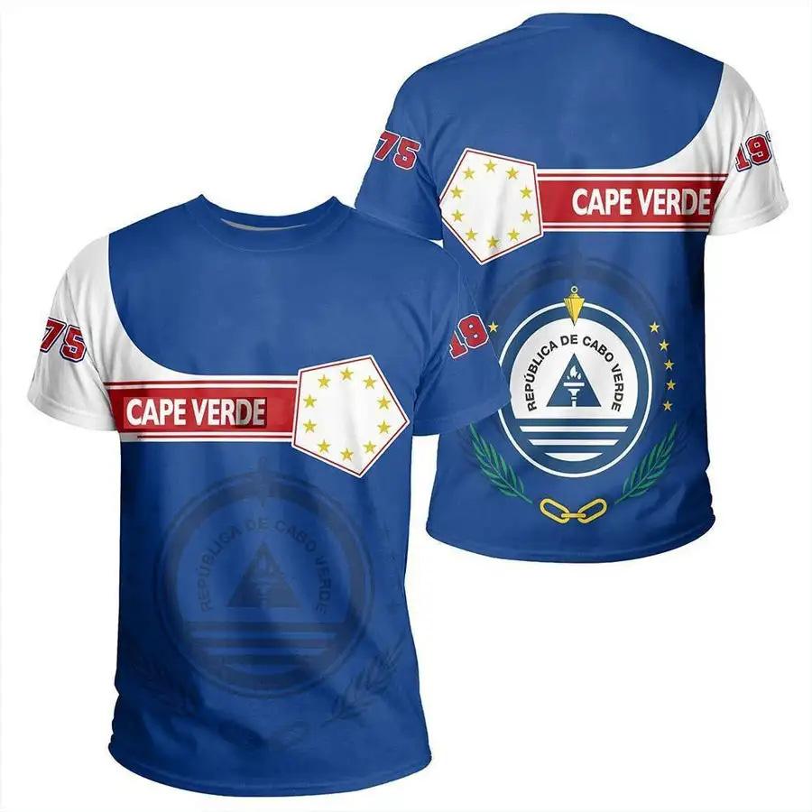 Fashion New Cape Verde Flag Graphic 3D Print T-shirt Cape Verde Emblem Men’s Sports Tops  National Day Gifts Personalized Tee