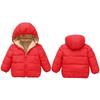 Kids Winter Warm Plush Hooded Coat Solid Color Children's Down Padded Jacket
