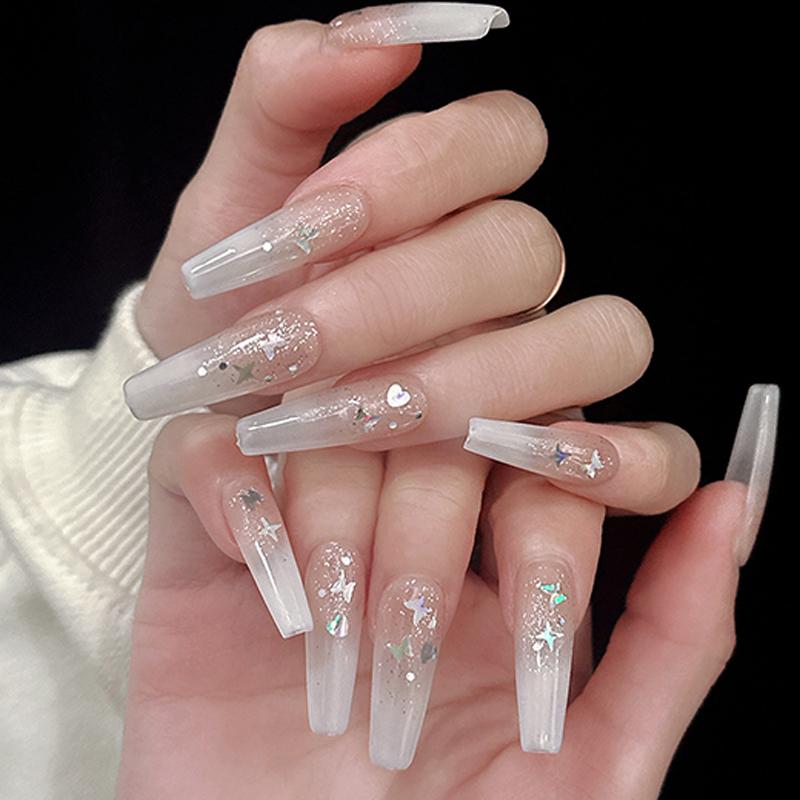 Holographic Silver Nail Glitter Laser Star Shape Sequins Sparkly Flakes Paillette Diy Nail Art Decorations Slices Accessories