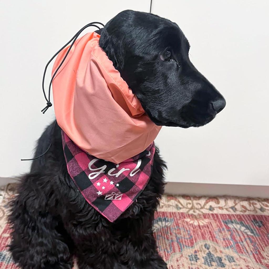 Lesnala 4Pcs Dog Shower Cap Waterproof Ear Covers for Bath for Pet Grooming Rain Swimming Protection Adjustable Size 2 Colors