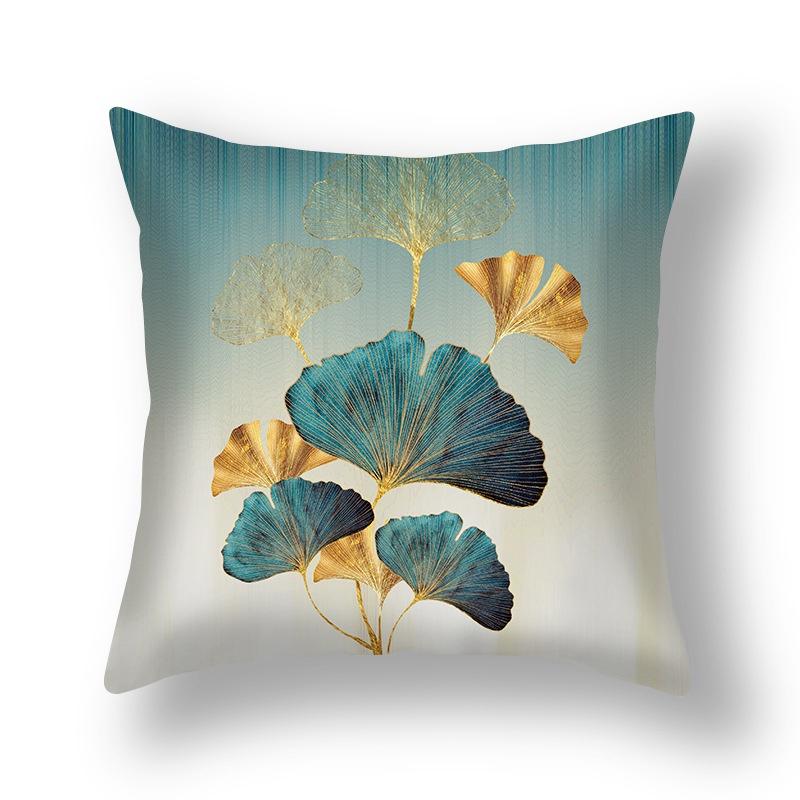 Pouzdro na polštáře Ginkgo Leaves Polyester Krátký plyš Moderní Květinové Polštáře na židle Pouzdro Dekor do obývacího pokoje Polštáře na polštář 1ks Pouze povlak na polštář