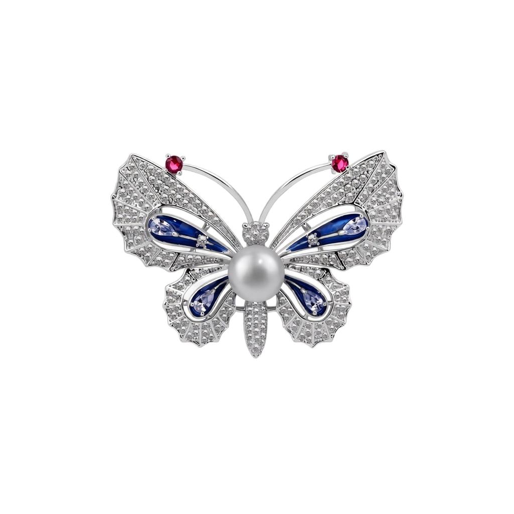 Fashion Enamel Painted Butterfly Brooch High-End Vintage Style Elegant Brooch Pin Luxury Suit Accessory Versatile Decoration for Women