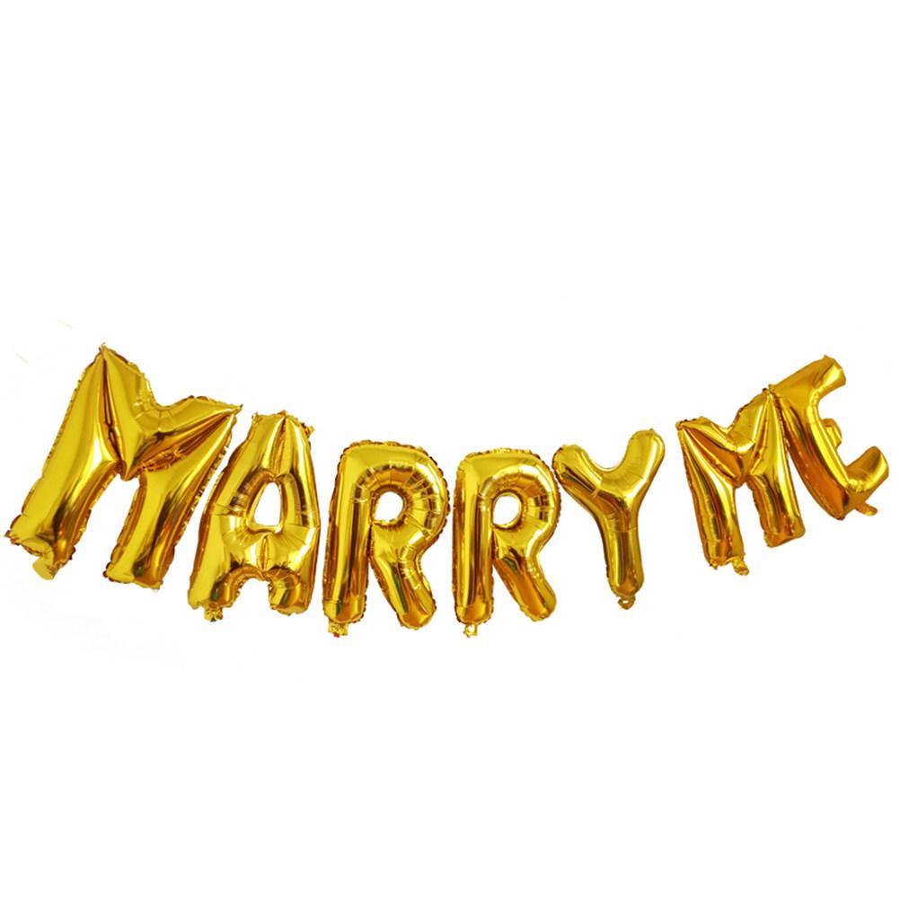 

1 Набор Воздушные Шары с Буквами Marry Me Золотой Набор для Украшения Свадебной Вечеринки Бумажные помпоны Цветы для Украшения Свадебных Шаров other золотистый
