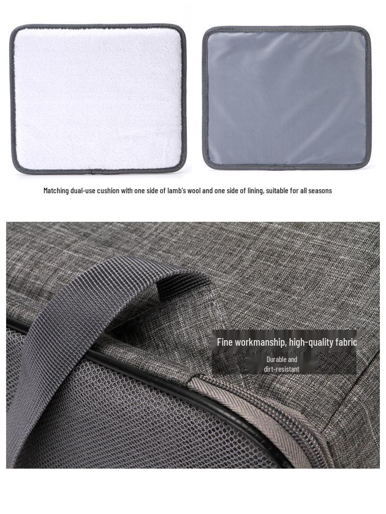Foldable Pet Backpack: Breathable Panoramic Double Shoulder Bag for Cats and Dogs