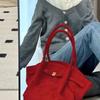 High-end Vintage Hand-held Pleated Dumpling Bag, Fashionable and Versatile Commuter Tote Bag