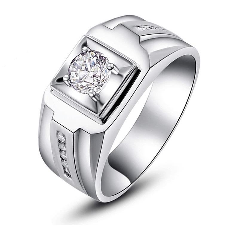 New men's ring, stylish and bold diamond ring, popular imitation diamond ring, men's plated ring