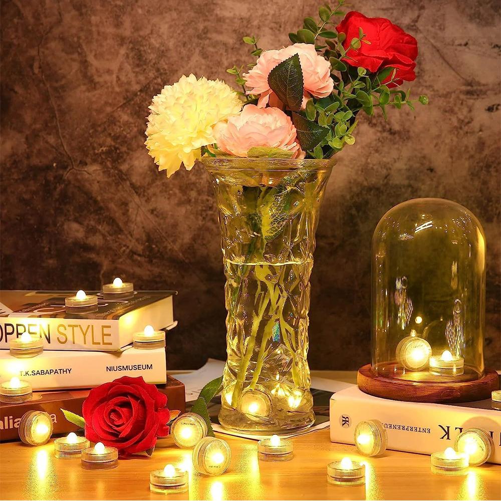 12pcs Warm White Small Submersible LED Light For Festival Party Decoration