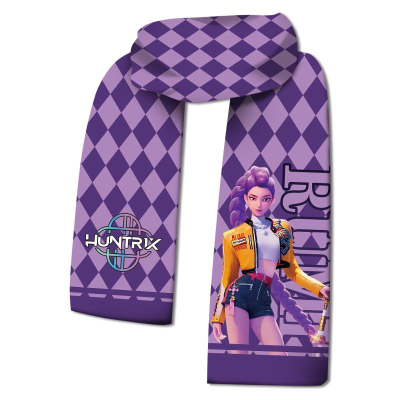 

Оксамитові шарфи з принтом аніме Румі Міра Зої Осінь Зима Шарф для дітей Хлопчиків Дівчаток