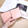 Women's Korean Style Zipper Wallet - Long Clutch with Multi-Card Slots and Wristlet