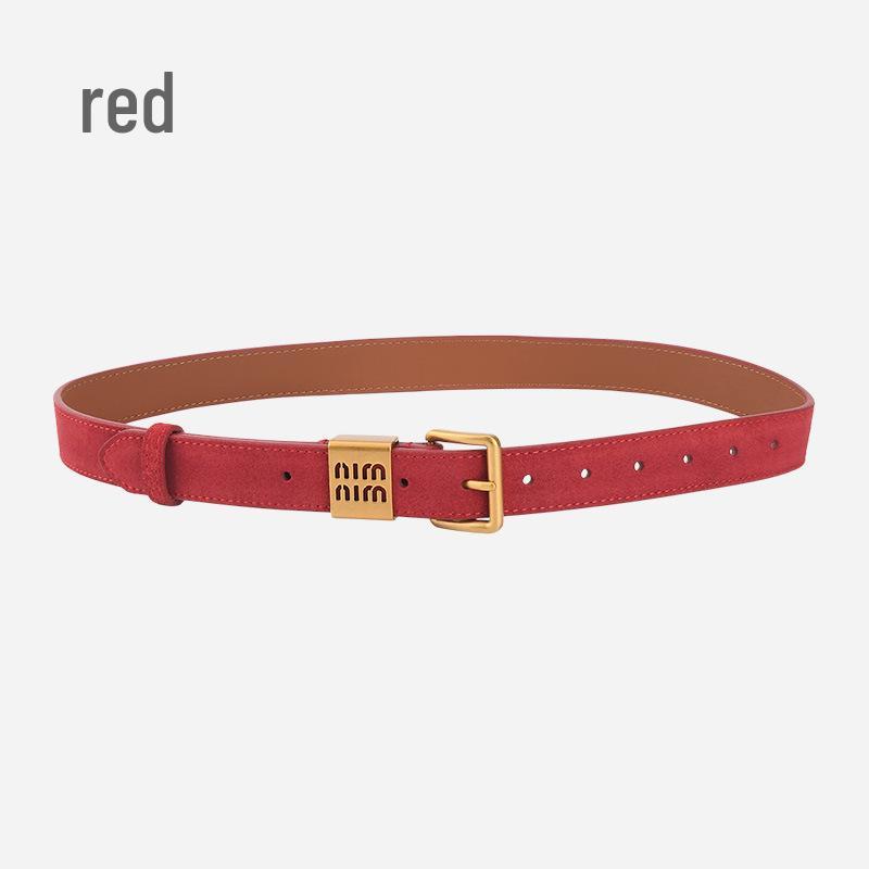 

Женский ремень из натуральной замшевой кожи - Корейский стиль, повседневная пряжка, универсальный для юбок и брюк 105 cm