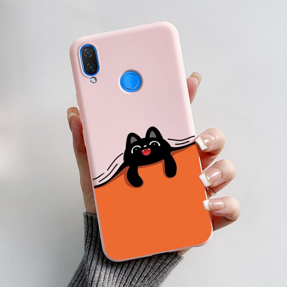 Cute Rabbit Photograph Phone Case For Honor 10 Lite Liquid Silicone Cover Shell For Huawei P smart 2019 Graffiti Bumper