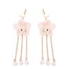 Headpiece Handmade Tassel Flower Fashion Long Hair Comb Headwear Sets Earrings Hanfu Hair Stick