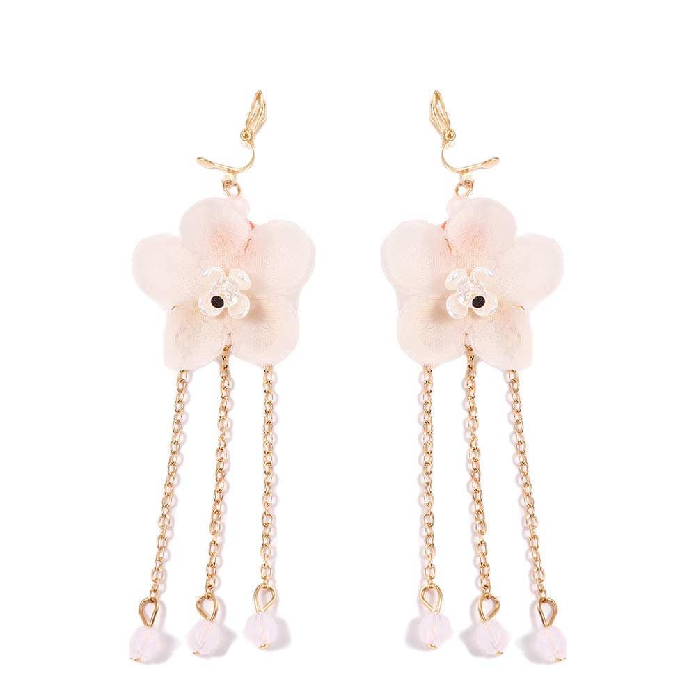 Headpiece Handmade Tassel Flower Fashion Long Hair Comb Headwear Sets Earrings Hanfu Hair Stick
