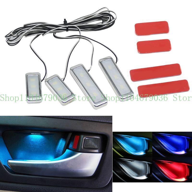 652F 4Pcs LED Car Interior Light Lamp Bulb Decorative Lamp