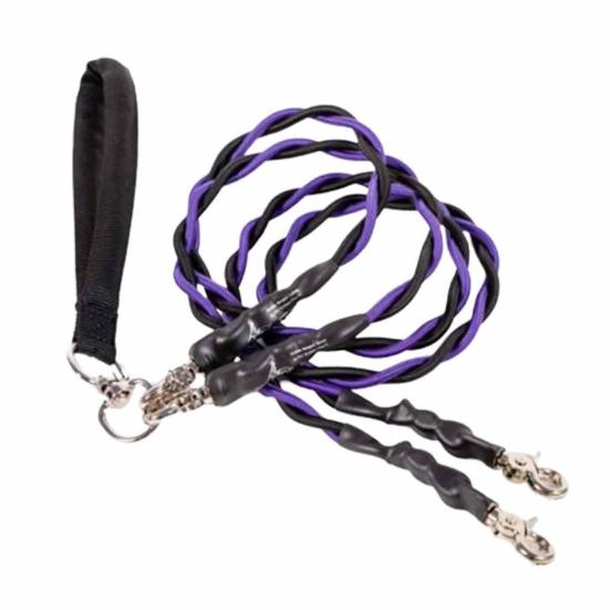 Double Bungee Dog Leash 360-degree Swivel Tangle-Free Dual Dog Leash Shock Absorbing