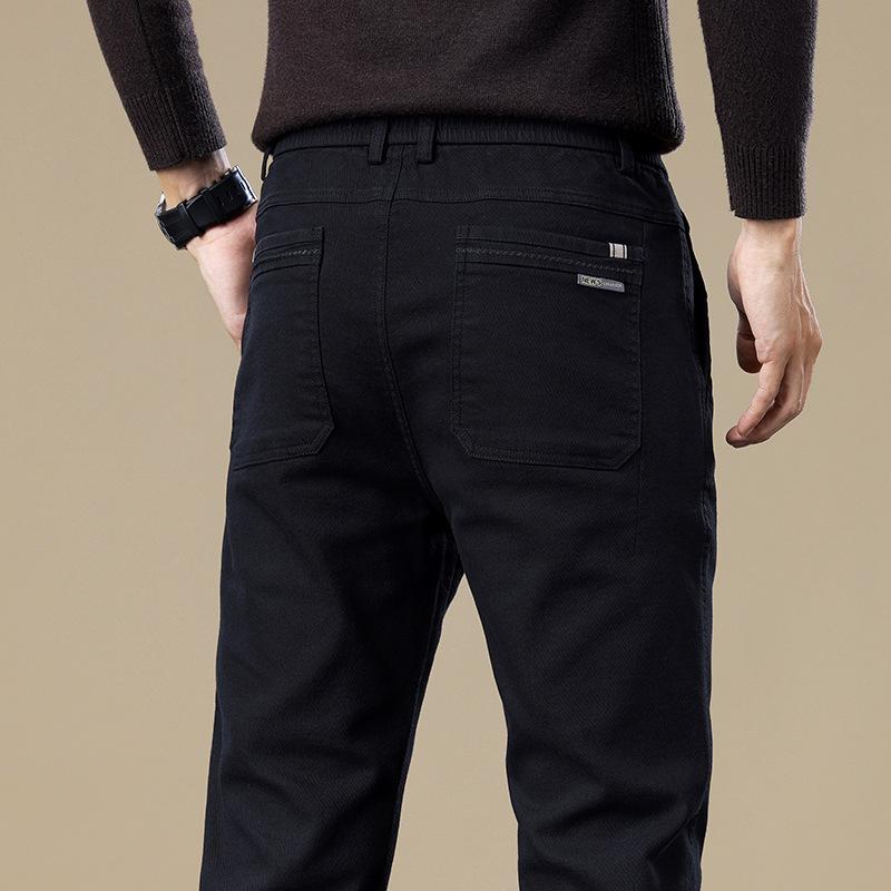 6 typů kávy Černá Šedá Podzimní a zimní Pánské kalhoty s fleecem/Běžné Volitelné Slim fit Rovná nohavice High-end Ležérní kalhoty pro mírně pokročilé