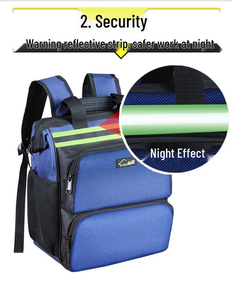 Double Shoulder Multi-Pocket Electrician Backpack - Large Capacity, Durable Oxford Cloth