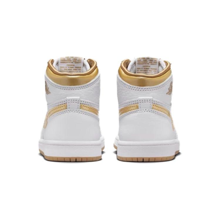 Детские кроссовки Air Jordan 1 Retro High OG PS Metallic Gold White Gum-Light-Brown — фото 5