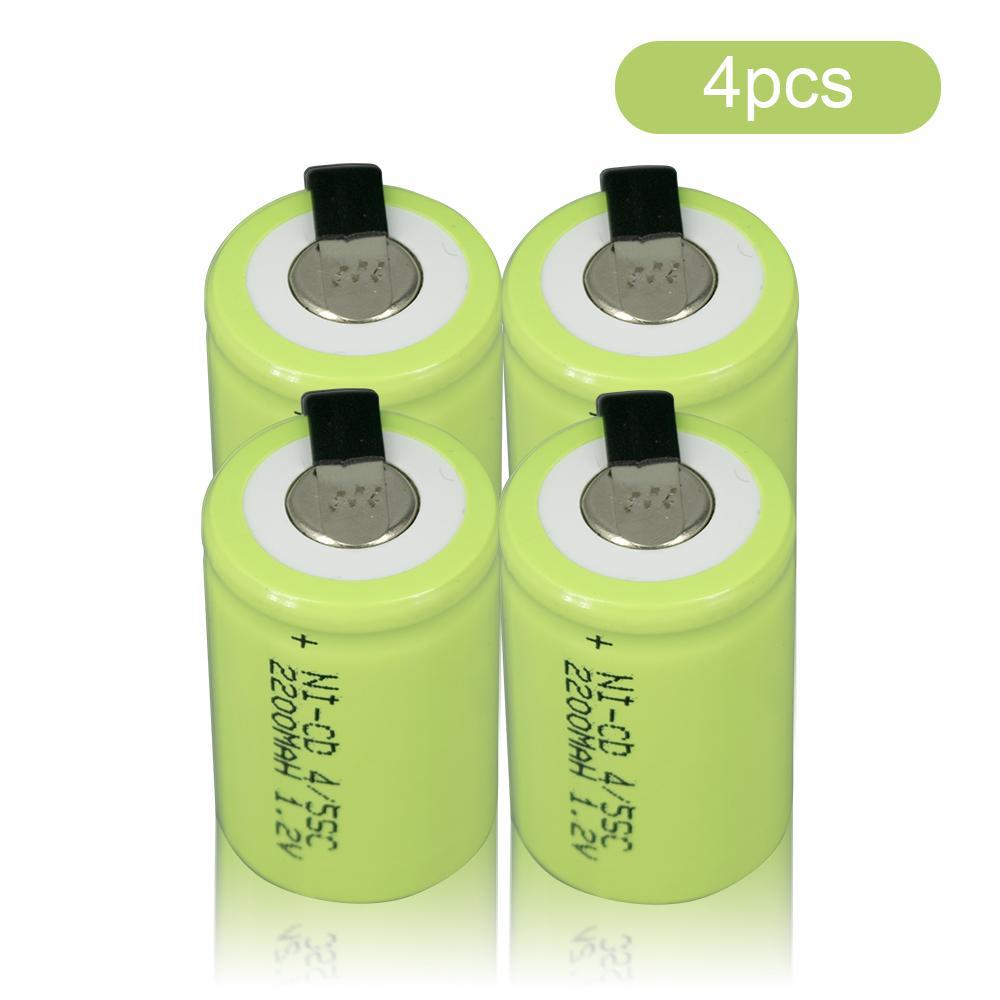 1.2V 2200mAh 4/5SC Battery 4/5 Sub C NI-CD Cell with Welding Tabs Rechargeable Battery for Screwdriver Electric Hand Drill