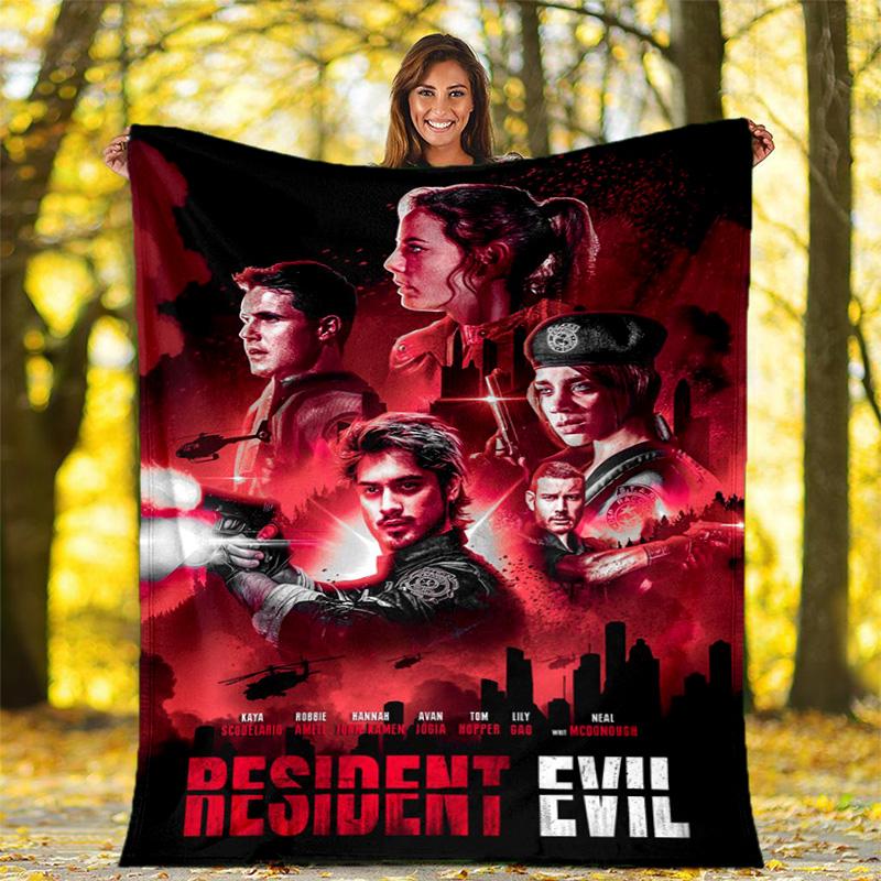 The Sci-fi Game Resident Evil Features the Umbrella Corporation Blanket a Soft Home Furnishing Nap Decoration a Warm Sherpa Blanket for All Seasons U1
