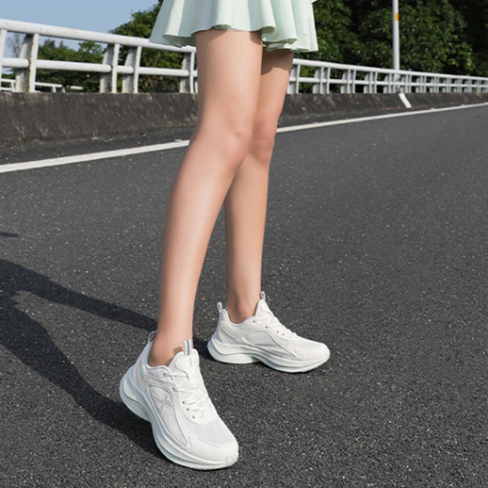 Xtep Simple Versatile Breathable Lightweight Low-Top Casual Running Shoes Women sneaker White Green 875218110040-5