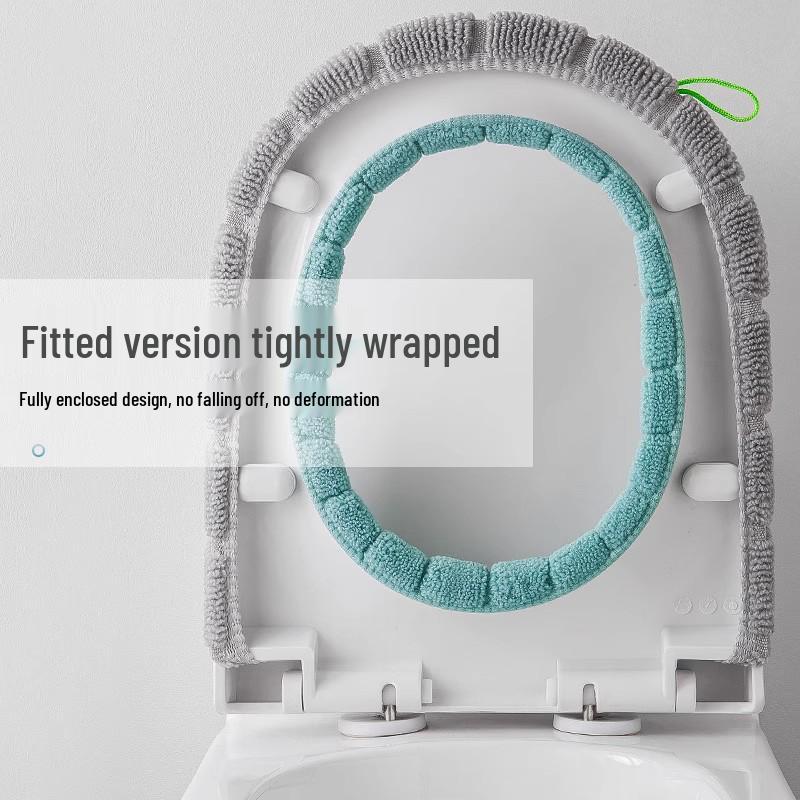 Juego de Cojín Universal para Asiento de Inodoro para Todas las Estaciones con Funda y Alfombrilla