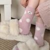 Women'S Winter Polka Dot Socks Mid Tube Cute Mink Velvet Sock Thickened Warm Sleeping Stockings