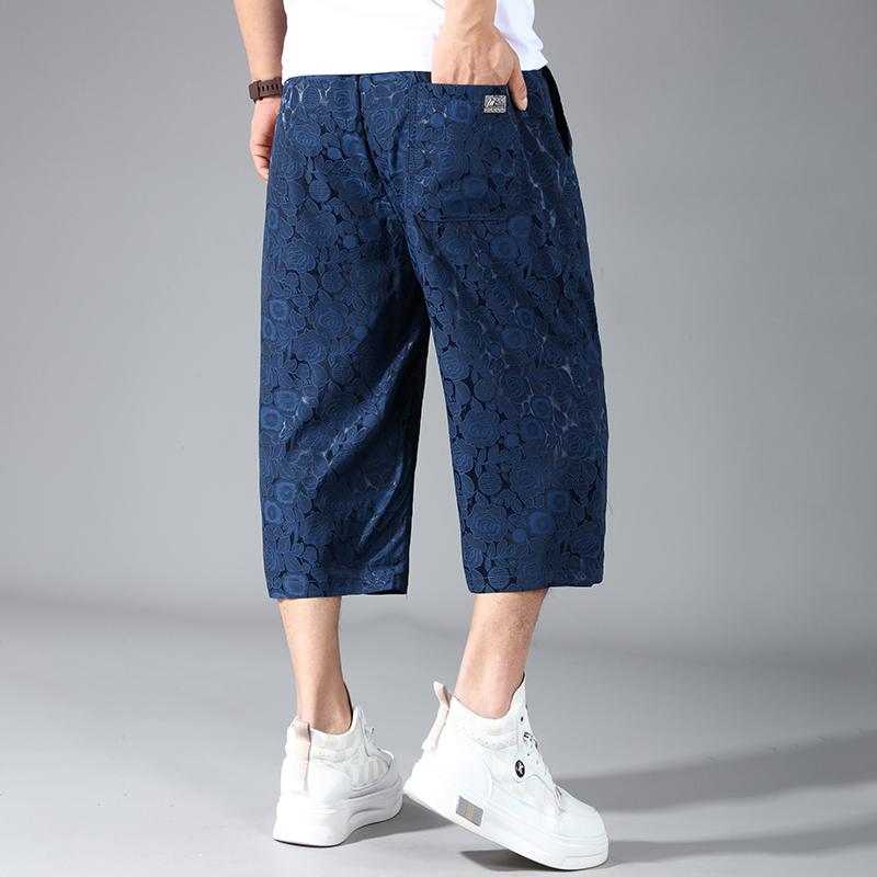 Plus Size 4XL-10XL Oversize Calf-length Pants for Men Summer Fashion Streetwear Elastic Waist Short Pants